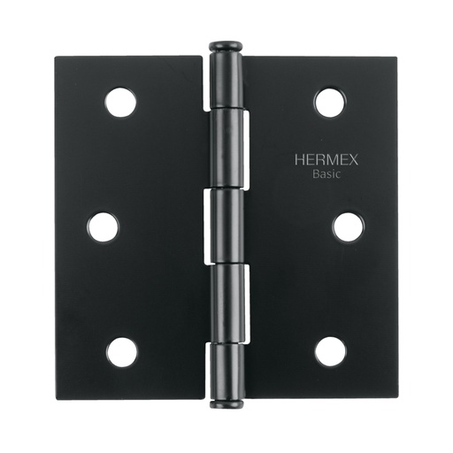 [27134] Bisagra cuadrada 3', negro mate, cabeza plana, BASIC BC-306PP