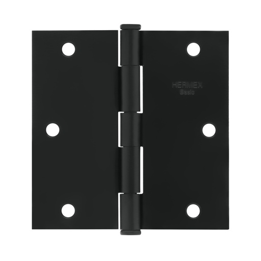 [27135] Bisagra cuadrada 3-1/2', negro mate, cabeza plana, BASIC BC-356PP