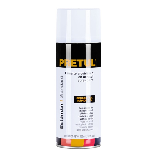 [27171] Pintura en aerosol, blanco brillante, 400ml, PRETUL PA-BB-P