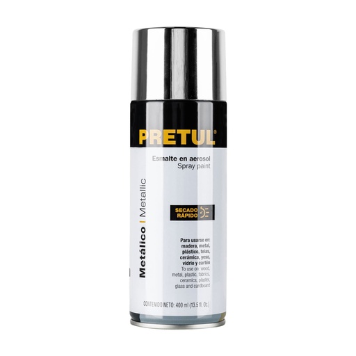 [27177] Pintura en aerosol metálica, cromo, 400 ml, PRETUL PAM-CR-P