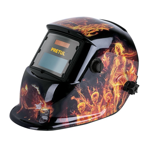[27355] Careta electrónica para soldar sombra 9-13, fuego, PRETUL CAREL-11FP