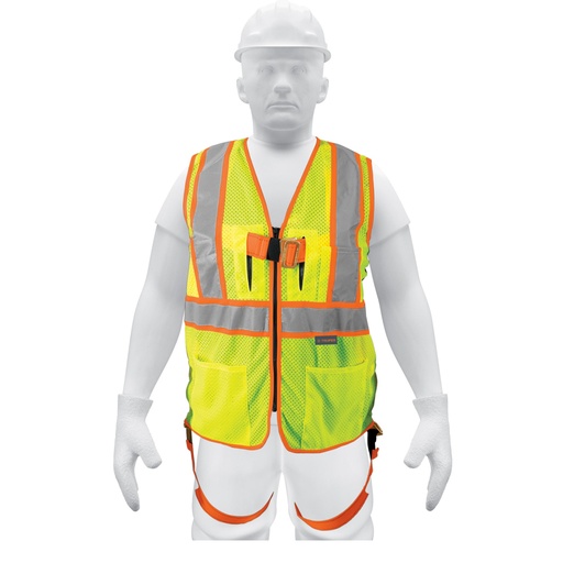 [101771] Chaleco de seguridad para arnés, alta visibilidad, verde CHS-700VA