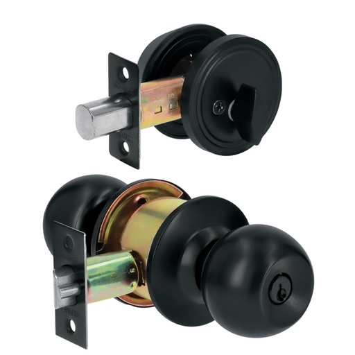 [28143] Combo cerraduras, llave-mariposa, Negro, HERMEX BASIC CMB-61P