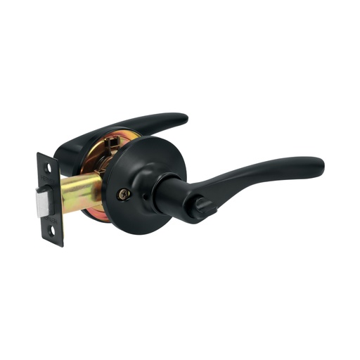 [28154] Cerradura manija 'Milán' p/baño, negro, cil latón, BASIC CEMA-6BB