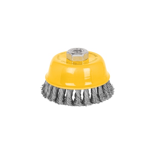 [28259] Carda copa 4' alambre trenzado grueso, eje 5/8'-11, PRETUL CT-610XP