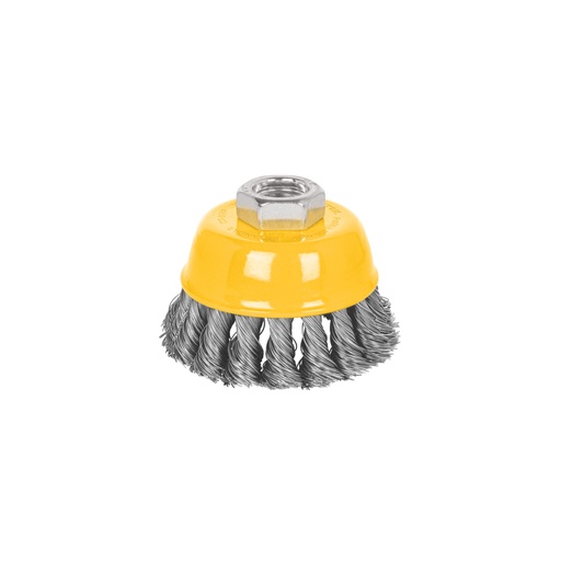 [28266] Carda copa 3' alambre trenzado fino, eje 5/8'-11, PRETUL CT-608P