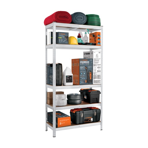 [29022] Estante metálico 5 repisas MDF cap. 35 Kg,180x40x90, PRETUL ESME-352