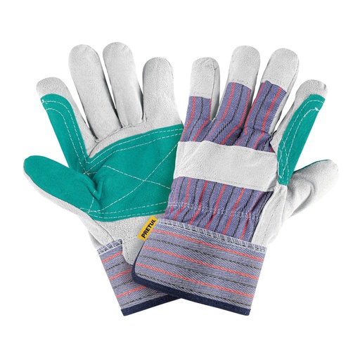 [29977] Guantes de carnaza y loneta con refuerzo, unitalla, PRETUL GU-215P