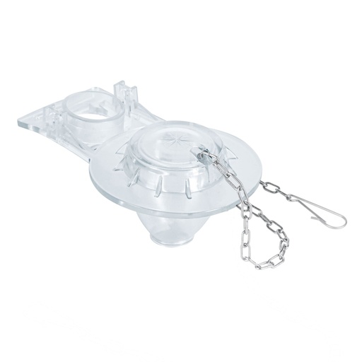 [40089] Sapo 2' para WC, PVC transparente, cadena inoxidable, FOSET SA-008