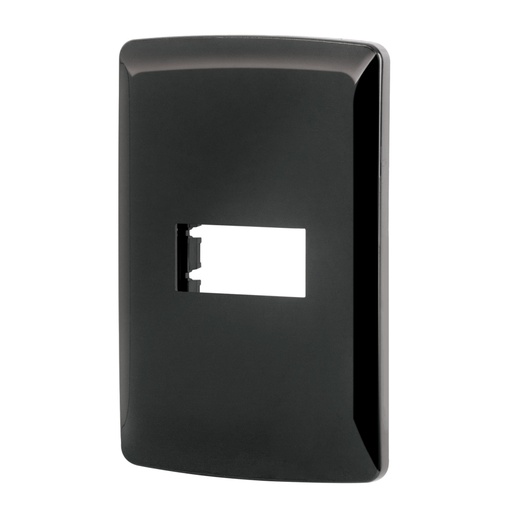 [40136] Placa 1 módulo, Italiana, color negro, VOLTECK PPSE-IN