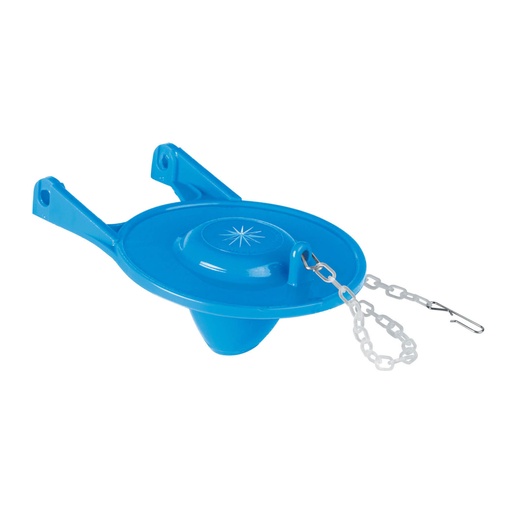[40172] Sapo 3' para WC, PVC azul, cadena plástica, FOSET BASIC SA-010