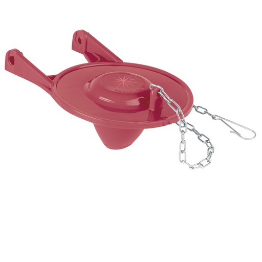 [40173] Sapo 3' para WC, silicona, rojo, cadena inox, FOSET SA-011