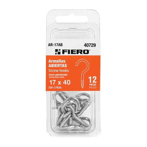 [40729] Blíster con 12 armellas abiertas de 17 x 40, FIERO AR-17AB