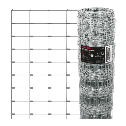 [42859] Rollo malla borreguera, 1m x 50m acero galvanizado, 19kg MAGA-50X10