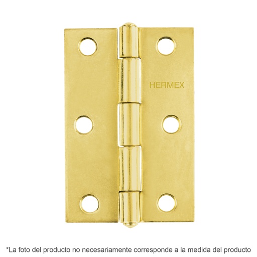 [43198] Bisagra rectangular 4' acero latonado, HERMEX BR-401
