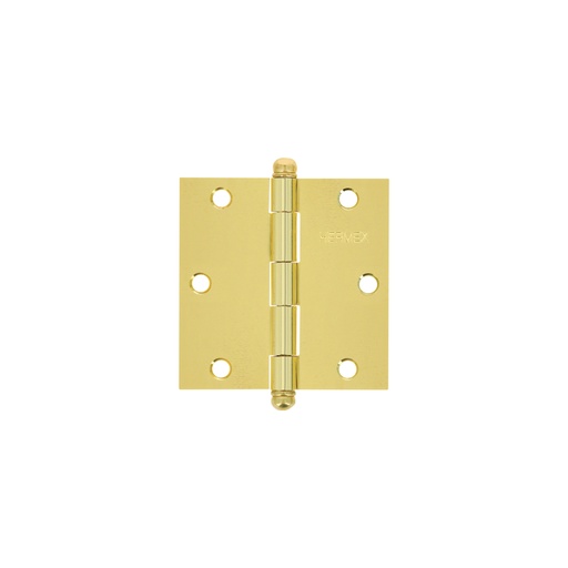 [43233] Bisagra cuadrada 3-1/2', latonado, cabeza redonda, HERMEX BC-351R