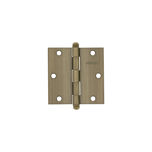 [43247] Bisagra cuadrada 3-1/2', latón antiguo, cabeza redonda BC-352R