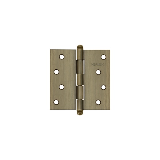 [43248] Bisagra cuadrada 4', latón antiguo, cabeza redonda, HERMEX BC-402R