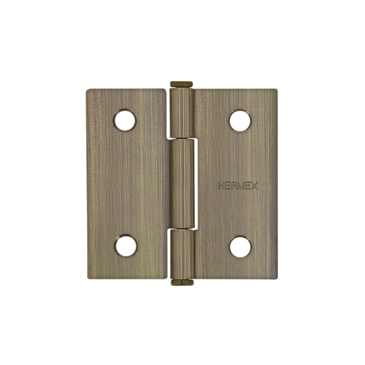 [43249] Bisagra cuadrada 2', latón antiguo, cabeza plana, HERMEX BC-202P