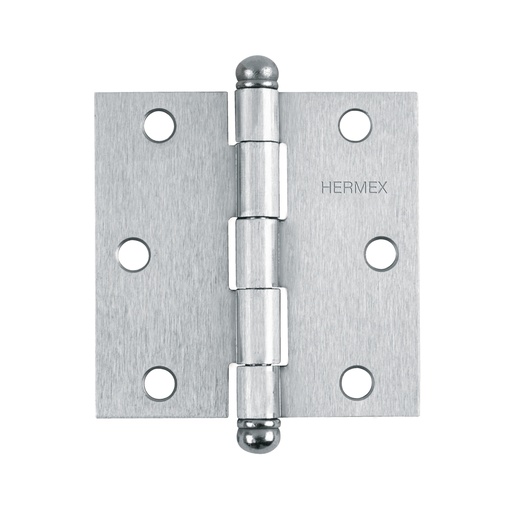 [43256] Bisagra cuadrada 3', acero satinado, cabeza redonda, HERMEX BC-303R