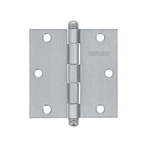 [43257] Bisagra cuadrada 3-1/2', acero satinado, cabeza redonda BC-353R