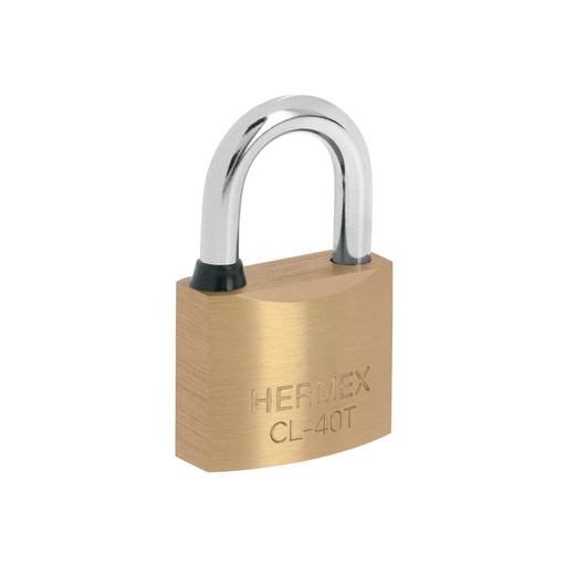 [43303] Candado de latón, 40mm, gancho corto, llave tubular, blíster CL-40T