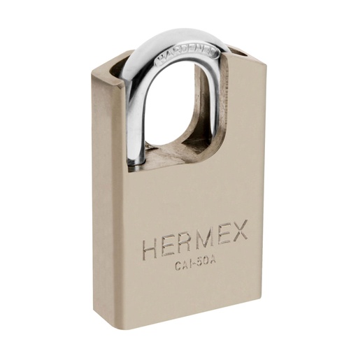 [43334] Candado de acero 50 mm con coraza, llave de disco, HERMEX CAI-50A