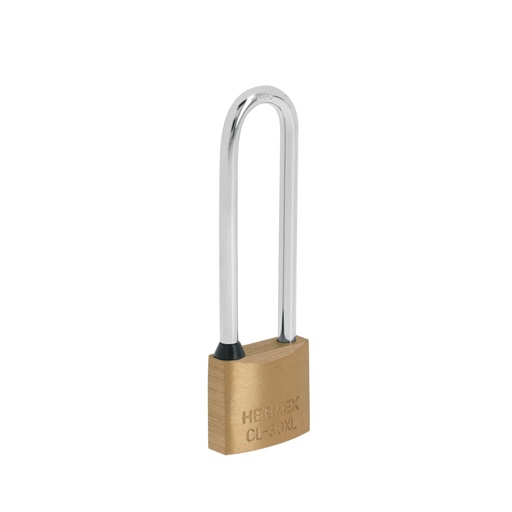 [43440] Candado de latón 30 mm gancho extra largo en blíster, HERMEX CL-30XL