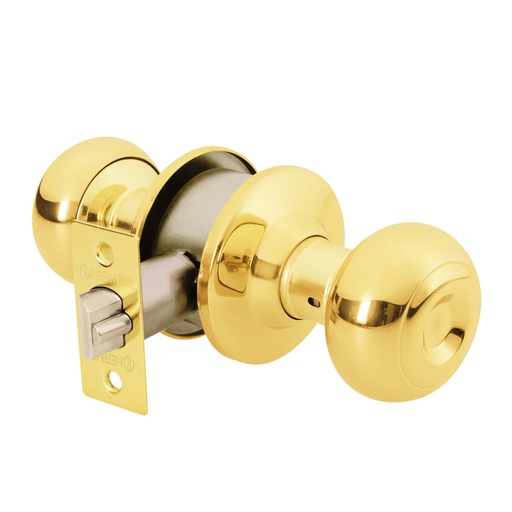 [43457] Cerradura tipo oval para entrada, latón brillante, HERMEX CEPO-12E