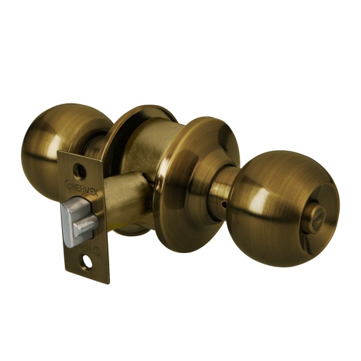 [43470] Cerradura tipo esfera para recámara, latón antiguo, HERMEX CEPO-21R