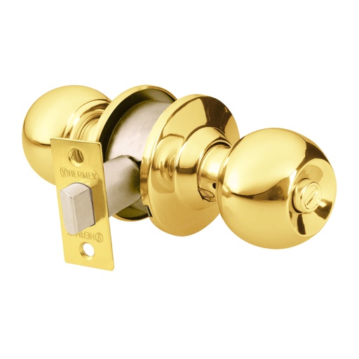 [43471] Cerradura tipo esfera para baño, latón brillante, HERMEX CEPO-11B