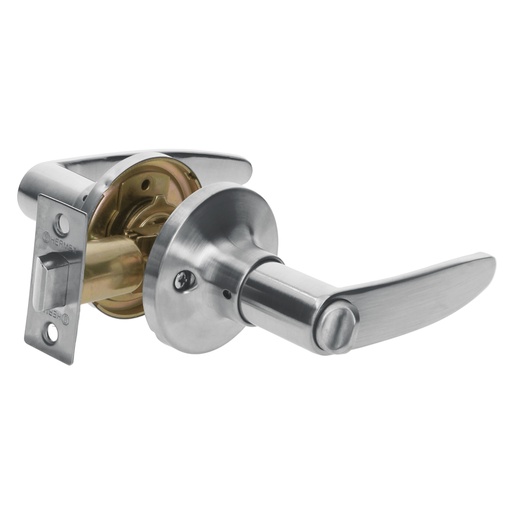 [43653] Cerradura manija 'Turín' p/baño cromo mate, cil latón CEMA-3B