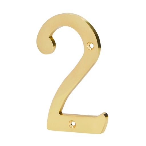 [43680] Número 2 de latón sólido 4', latón brillante, HERMEX NUCH-2