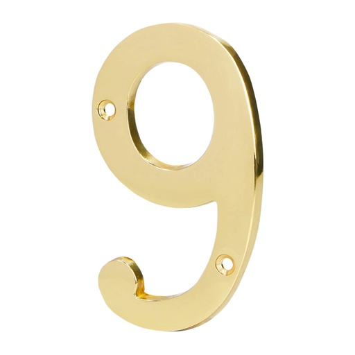 [43687] Número 9 de latón sólido 4', latón brillante, HERMEX NUCH-9