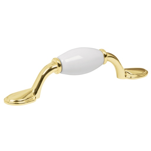 [43833] Jaladera metálica de 76 mm latón brillante, inserto cerámico JAL-0651