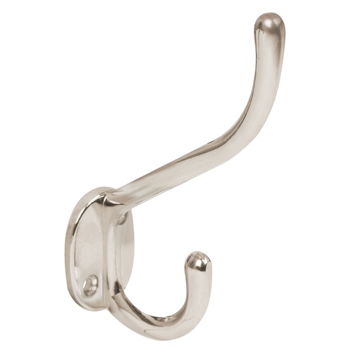 [43910] Gancho doble largo y corto tipo perchero, 11 cm, níquel PEPU-14