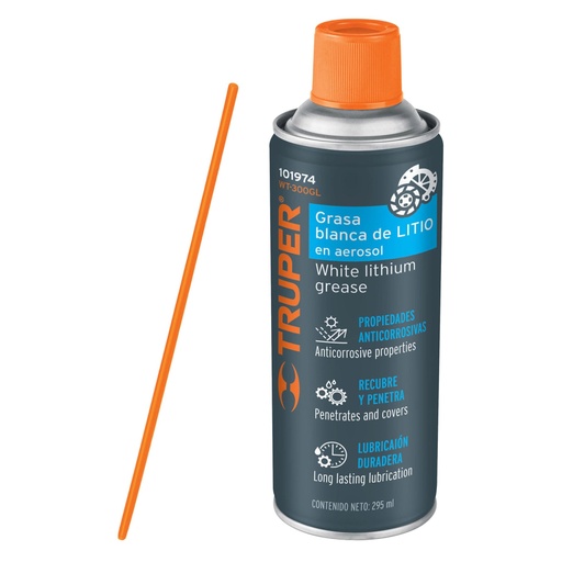 [101974] Grasa blanca de litio en aerosol 295 ml, TRUPER WT-300GL