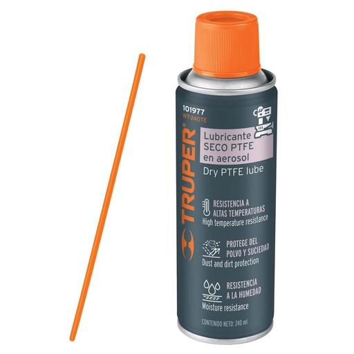 [101977] Lubricante seco PTFE en aerosol 240 ml, TRUPER WT-240TE