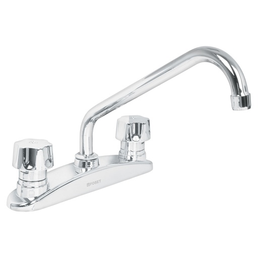 [44480] Mezcladora fregadero 8' cromo, hexagonal, AQUA AQF-86