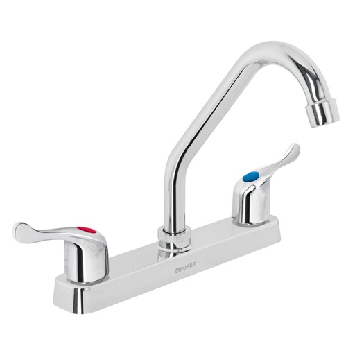 [45514] Mezcladora 8' fregadero, ABS, cuello corto, palanca, BASIC FP-317P