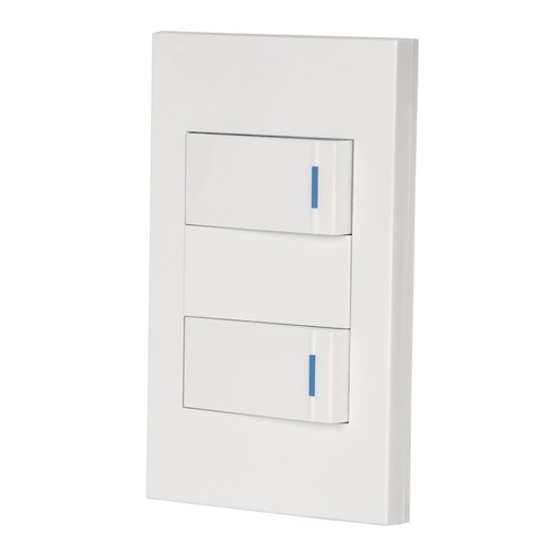 [45596] Placa armada 2 interruptores, 1 módulo, Española, blanco PA-APDO1-EB