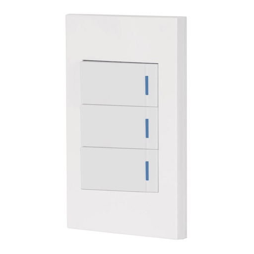 [45599] Placa armada 3 interruptores, 1 módulo, Española, blanco PA-APTR-EB