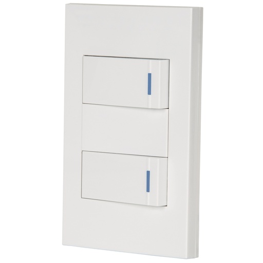 [45602] Placa armada 2 interruptores 1de 3vías,1 mod,Española,blanco PA-APDO1-EEB