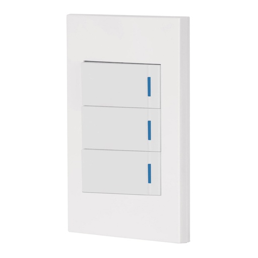 [45606] Placa armada 3 interruptores 1de 3vías,1 mod,Española,blanco PA-APTR-EEB