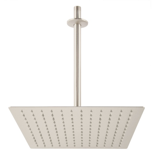 [45776] Regadera plato cuadrado 12' con brazo, satín, FOSET RIVIERA R-312N