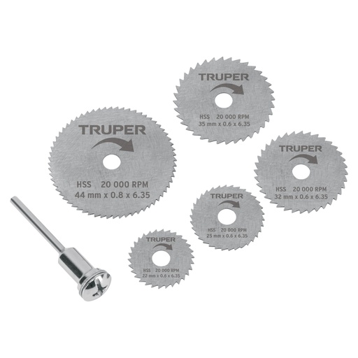 [102328] Kit de minidiscos sierra para herramienta rotativa, 5 piezas MOTO-5D