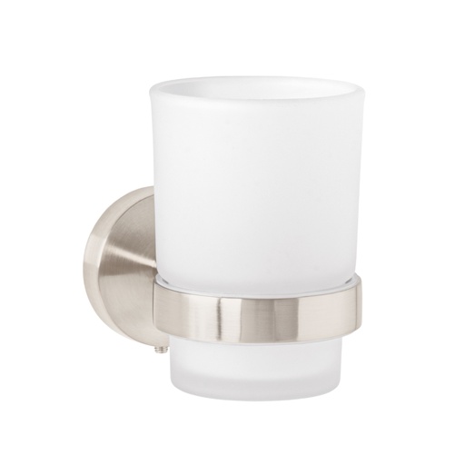 [45956] Portavaso cepillero satín con vaso de vidrio, FOSET TÚBIG TBA-71N