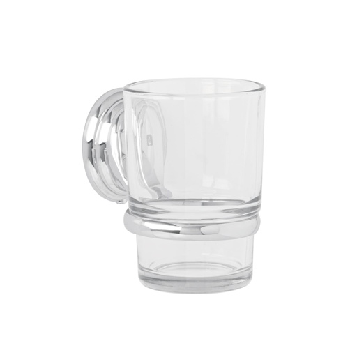 [45976] Portavaso cepillero con vaso de vidrio, cromo, FOSET AQUA AQA-81