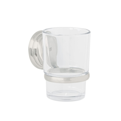 [45978] Portavaso cepillero con vaso de vidrio, níquel satín, AQUA AQA-81N