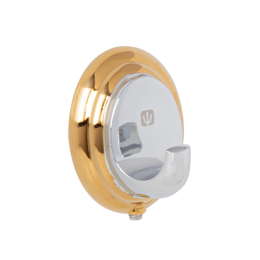 [45985] Gancho sencillo metálico acabado cromo-oro, FOSET AQUA AQA-83G